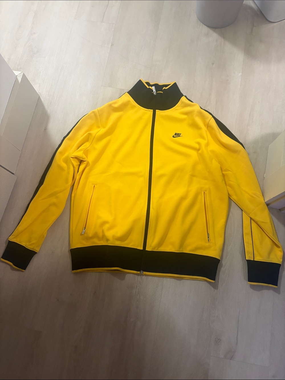 Nike Yellow and Black Track Bomber Jacket